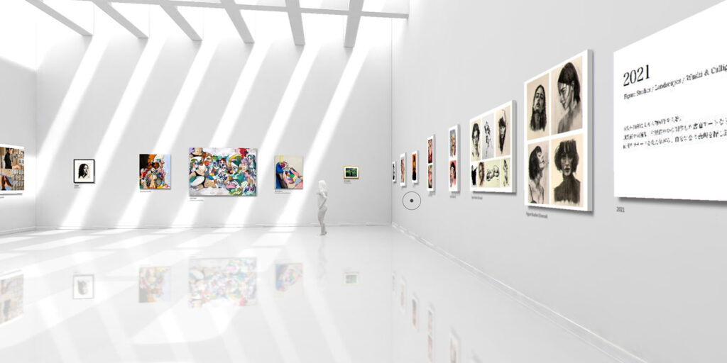 2016年から2026年までの作品を年代順に展示したWeb個展「10 years」の展示空間